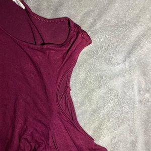 maroon top with cut out shoulders